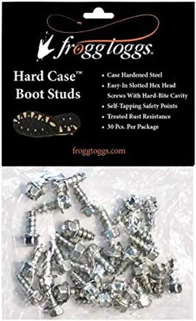 FROGG TOGGS Hard-Case Boot Studs, Steel, 30 per Pack