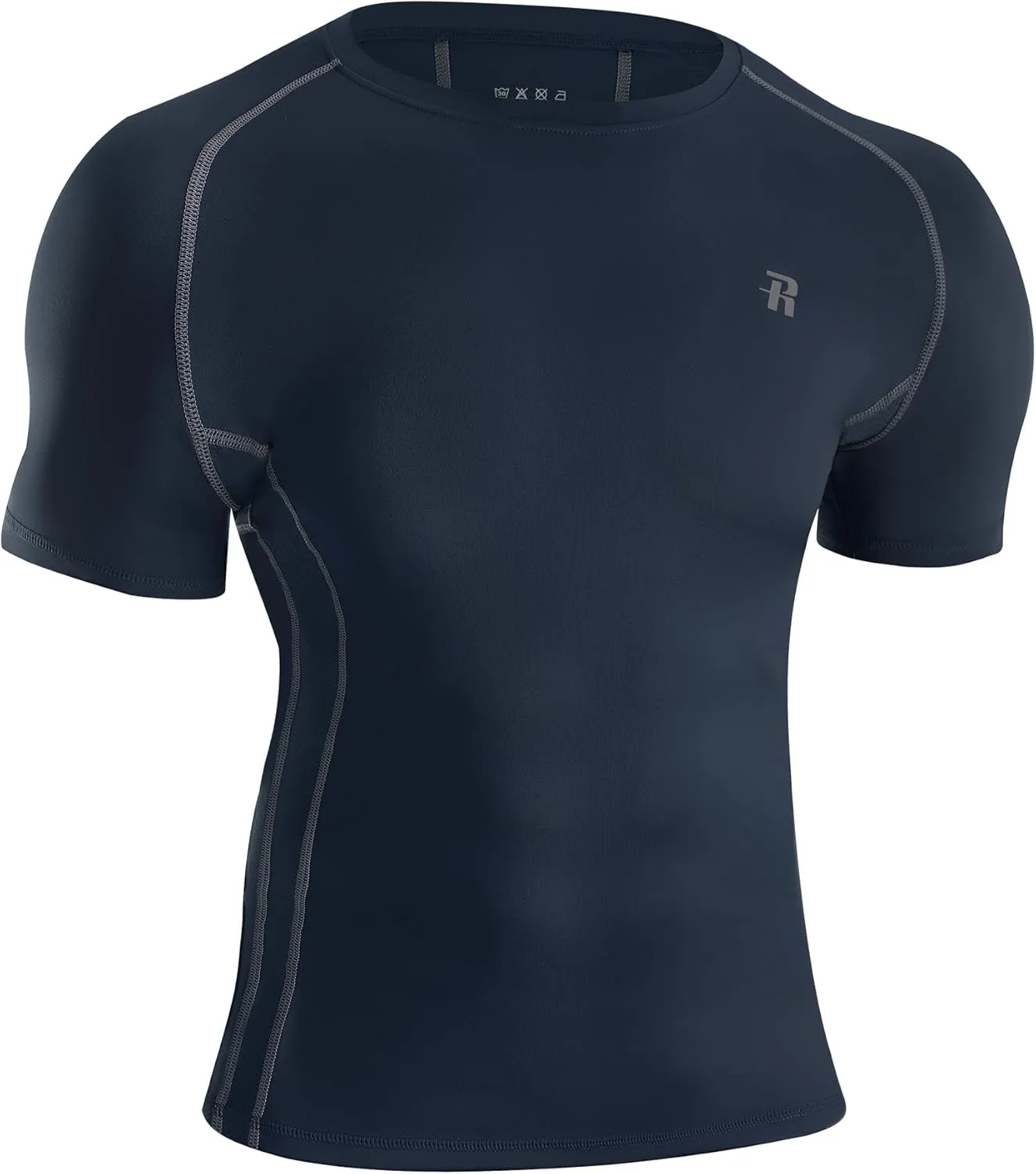 Runhit Short Sleeve Compression Shirts for Men, Quick Dry Cool Men's Compression T-Shirt, Athletic Workout Base Layer