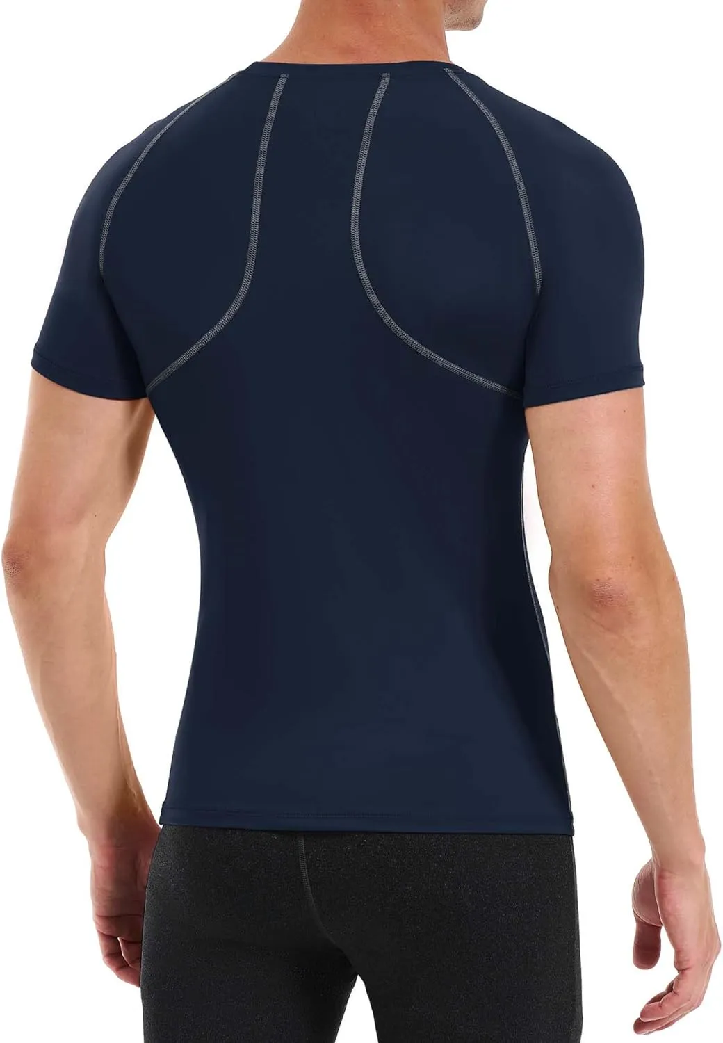 Runhit Short Sleeve Compression Shirts for Men, Quick Dry Cool Men's Compression T-Shirt, Athletic Workout Base Layer
